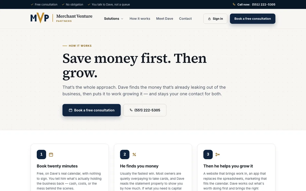 How it works — the three services, in his own words.
